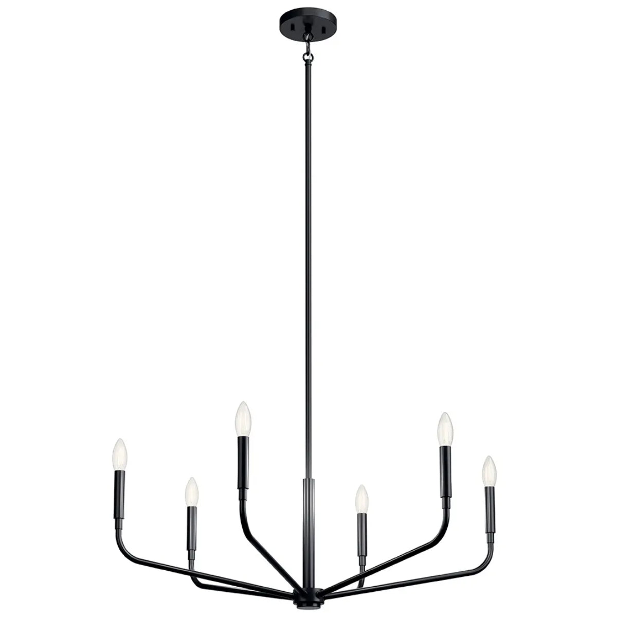 Madden 32" 6-Light Chandelier, Black Finish - Bees Lighting