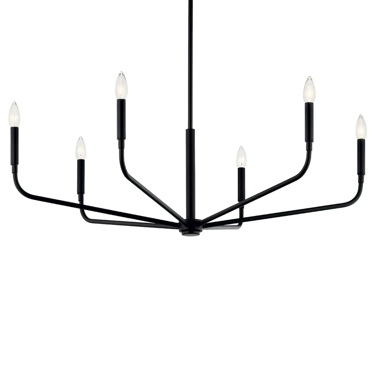 Madden 38" 6-Light Chandelier, Black Finish - Bees Lighting