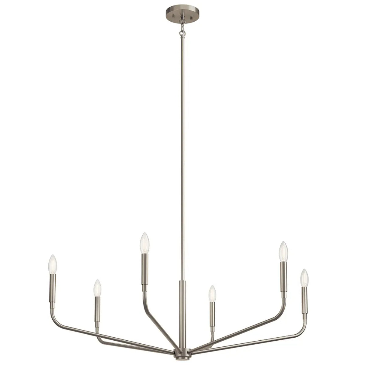 Madden 38" 6-Light Chandelier, Brushed Nickel Finish - Bees Lighting