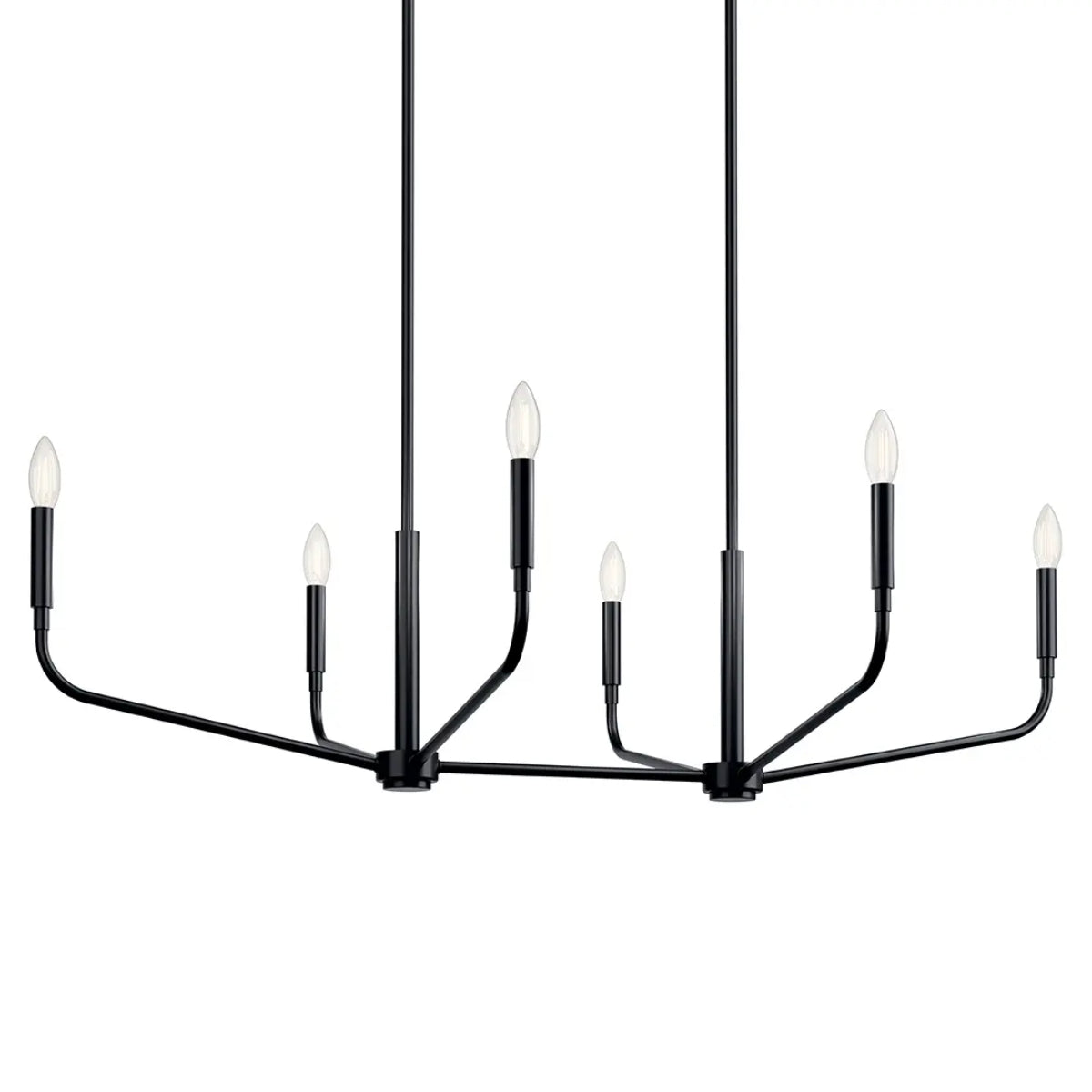 Madden 45" 6-Light Linear Chandelier, Black Finish - Bees Lighting