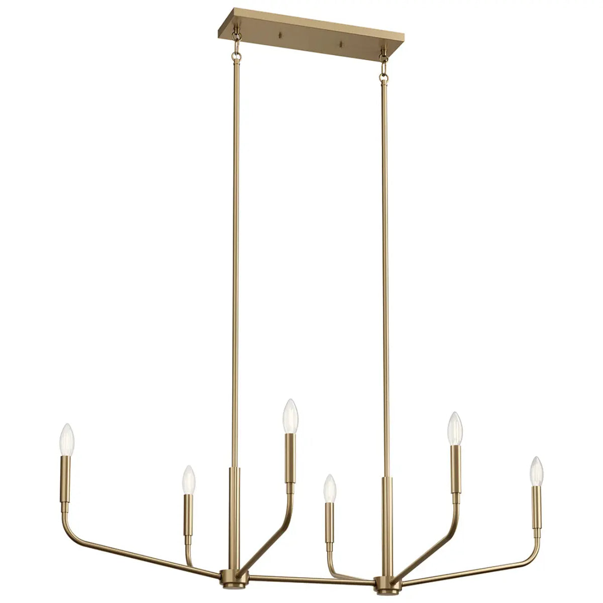 Madden 45" 6-Light Linear Chandelier, Champagne Bronze Finish - Bees Lighting