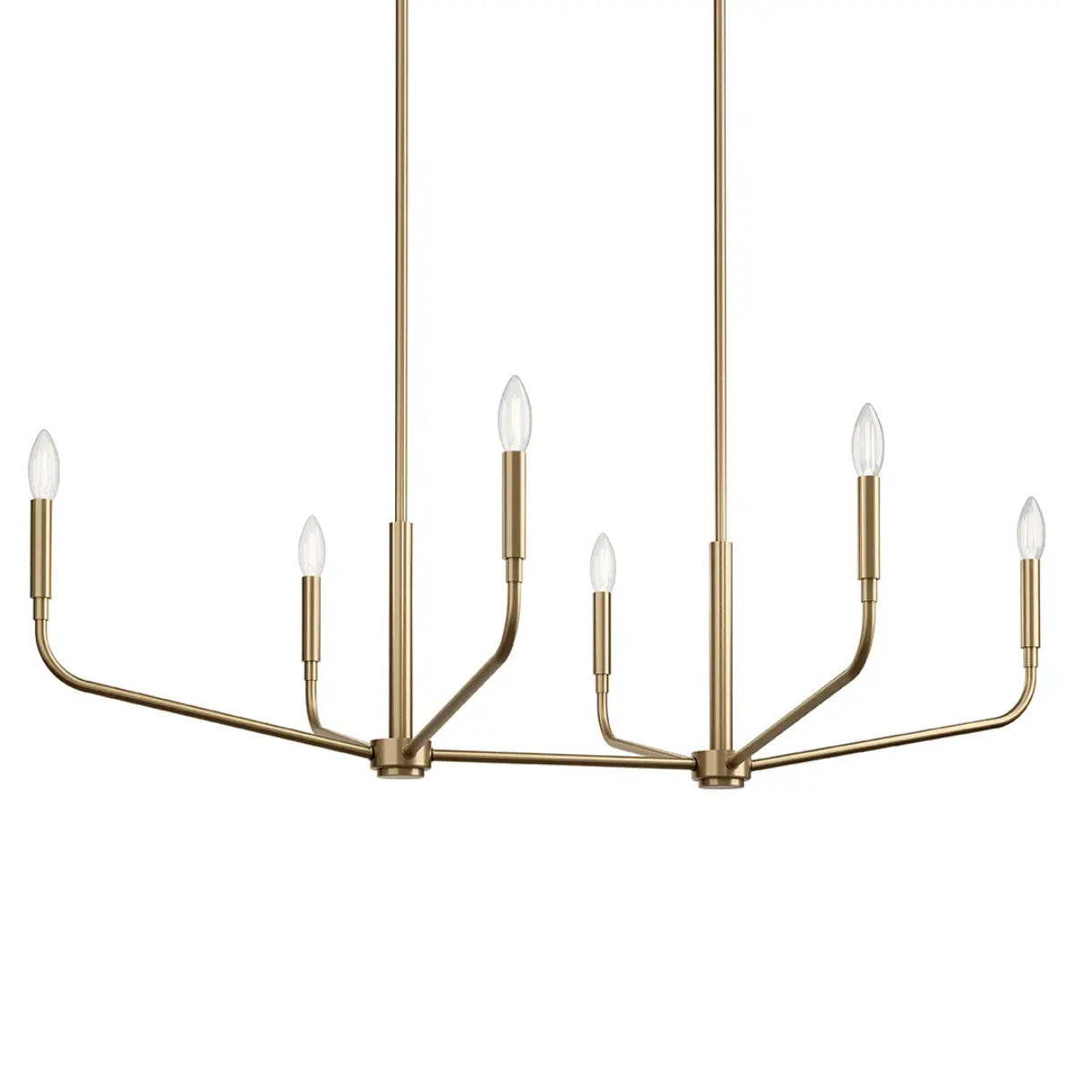 Madden 45" 6-Light Linear Chandelier, Champagne Bronze Finish - Bees Lighting