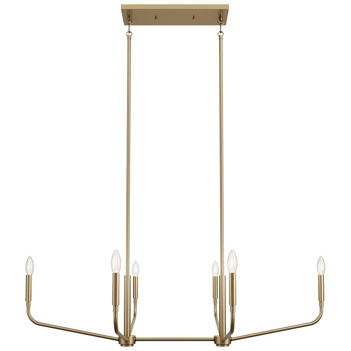 Madden 45" 6-Light Linear Chandelier, Champagne Bronze Finish - Bees Lighting