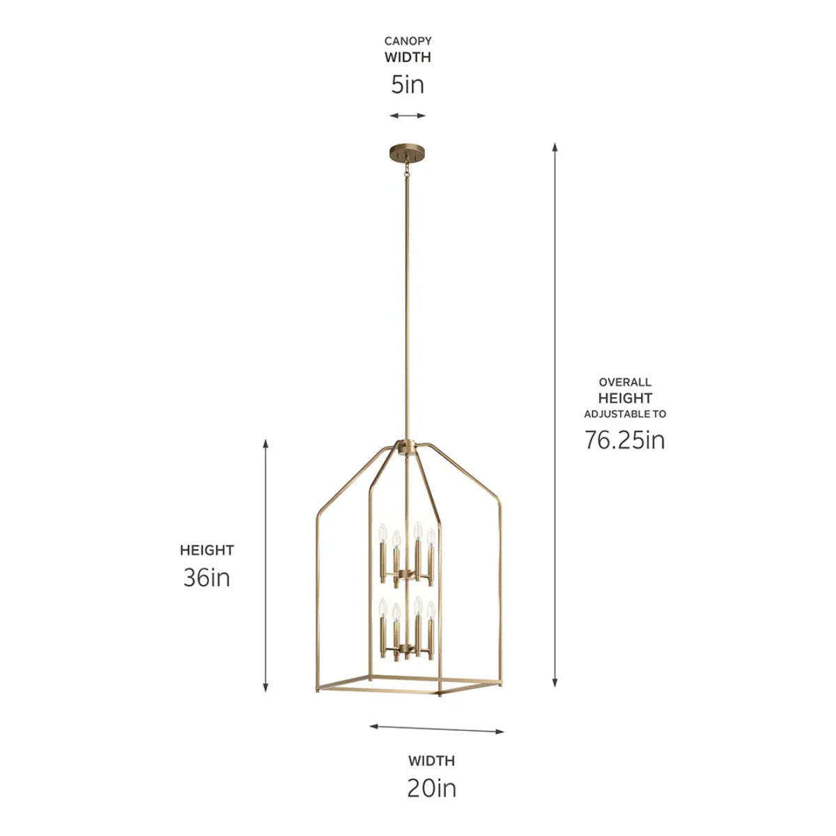 Madden 20" 8-Light Pendant Light, Champagne Bronze Finish - Bees Lighting