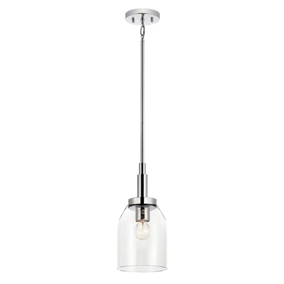 Madden 15" 1-Light Mini Pendant Light with Clear Glass, Chrome Finish - Bees Lighting