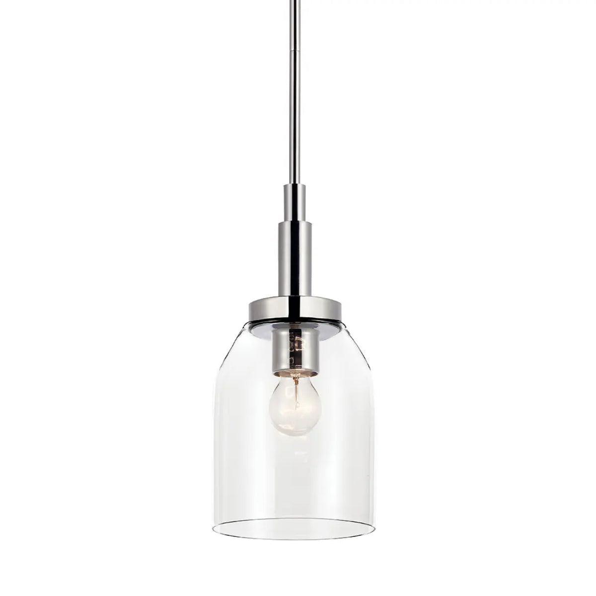 Madden 15" 1-Light Mini Pendant Light with Clear Glass, Chrome Finish - Bees Lighting