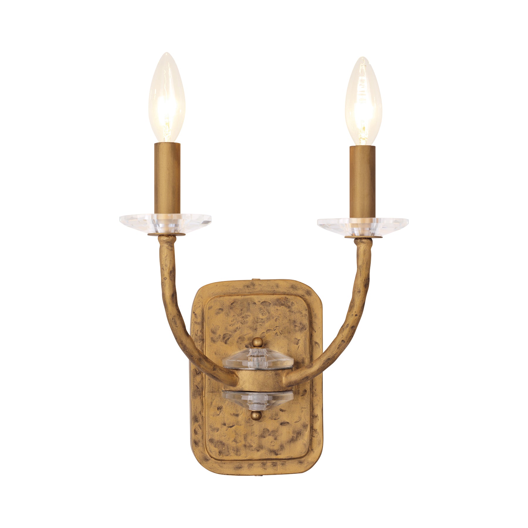 Atella 12" 2 Lights Wall Sconce Gold Finish