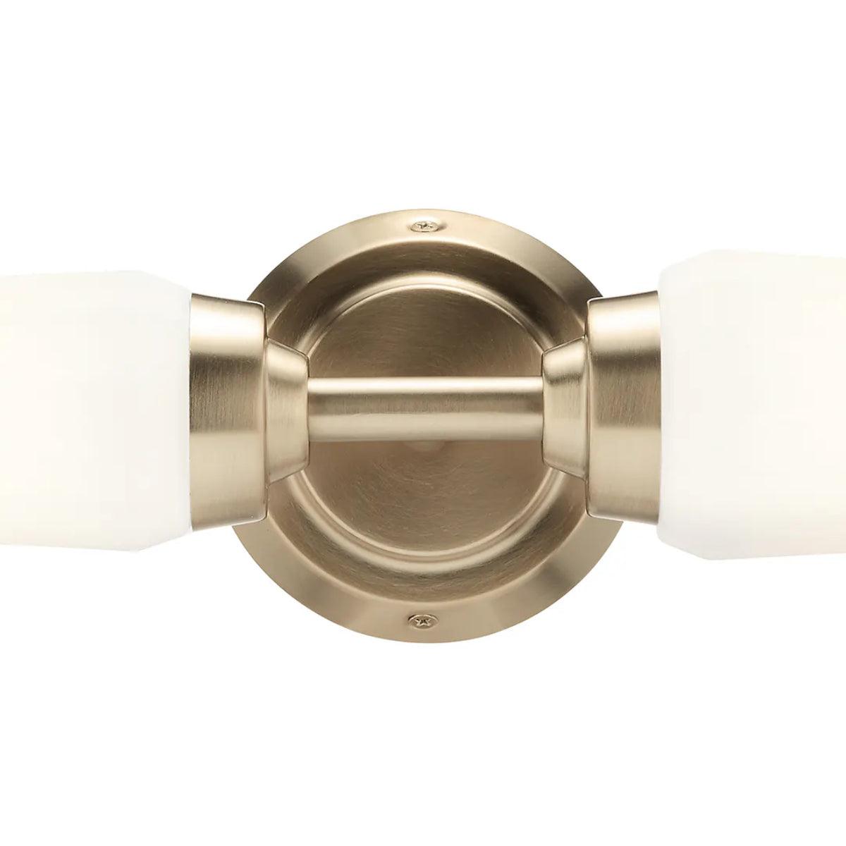 Truby 20 In 2-Lights Bathroom Vanity Light With Satin Etched Cased Opal Glass, Bronze Finish - Bees Lighting