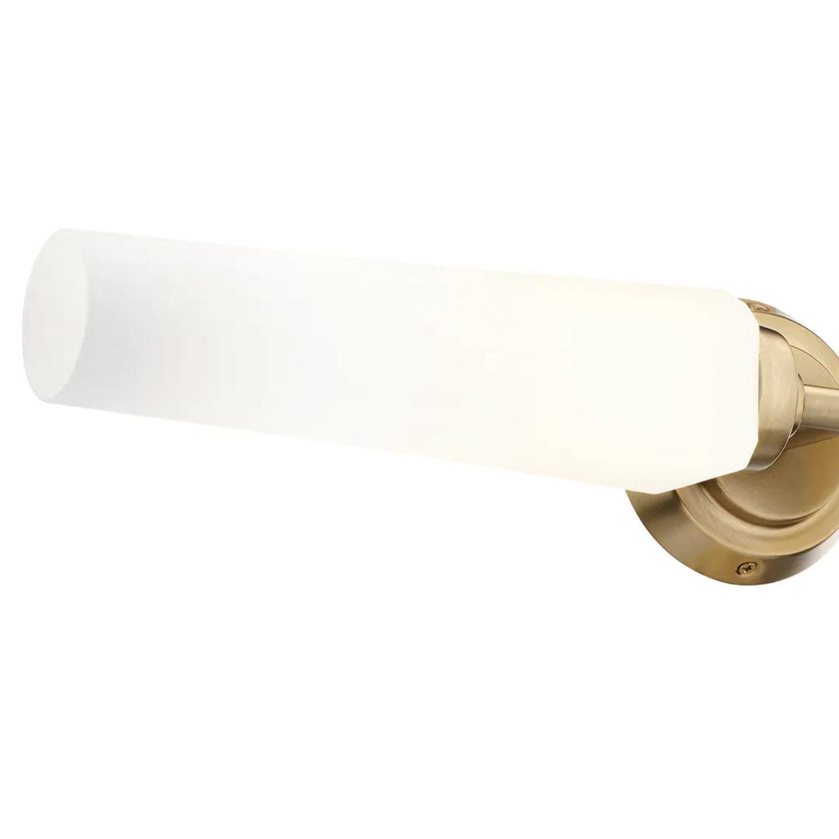 Truby 25 In 2-Lights Bathroom Vanity Light With Satin Etched Cased Opal Glass, Bronze Finish - Bees Lighting