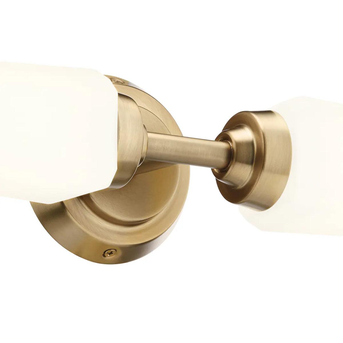 Truby 25 In 2-Lights Bathroom Vanity Light With Satin Etched Cased Opal Glass, Bronze Finish - Bees Lighting