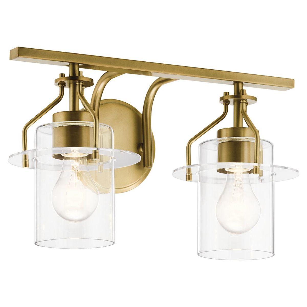 Everett 16 in. 2 Lights Vanity Light Brushed Brass finish