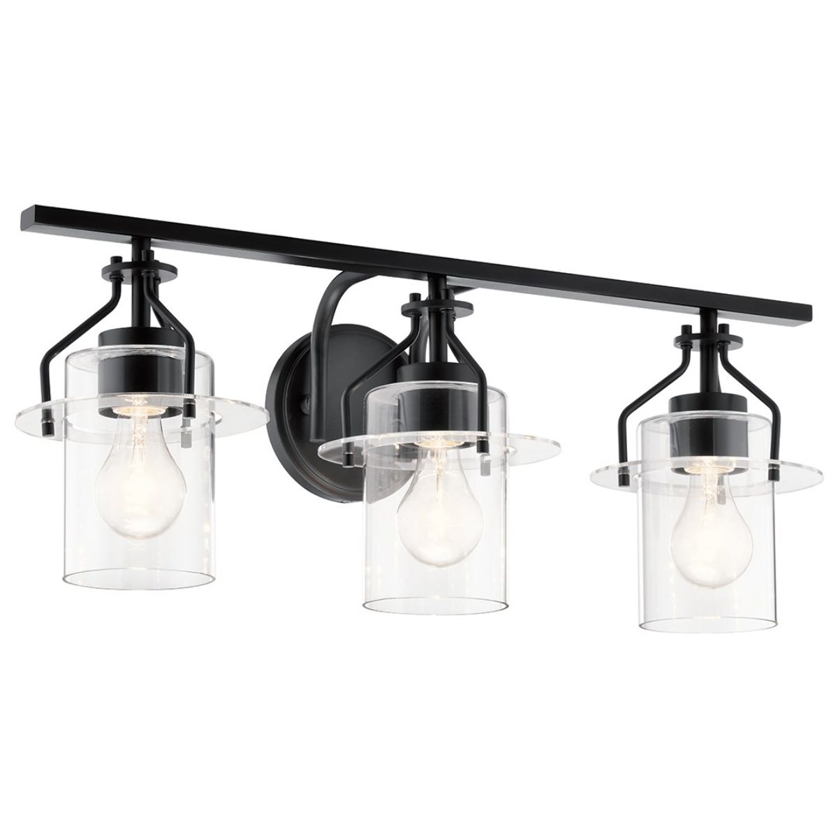 Everett 24 in. 3 Lights Vanity Light Black finish - Bees Lighting