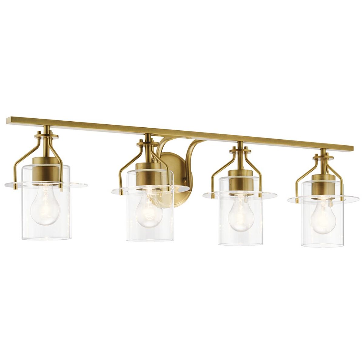 Everett 34 in. 4 Lights Vanity Light Brushed Brass finish