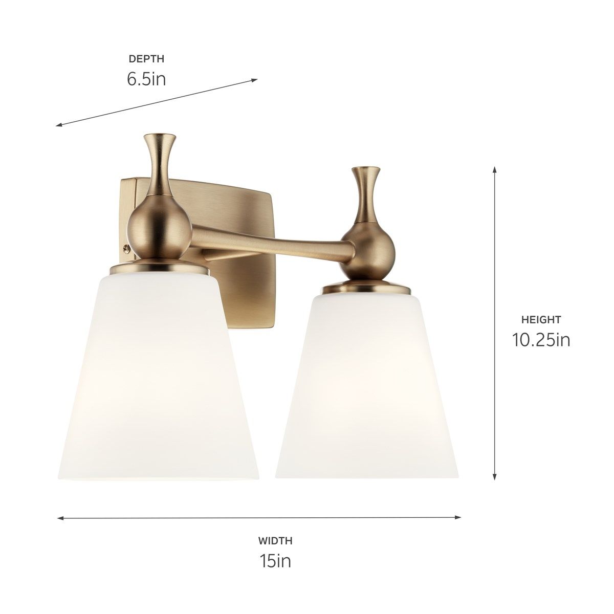 Cosabella 15 in. 2 Lights Vanity Light Bronze finish