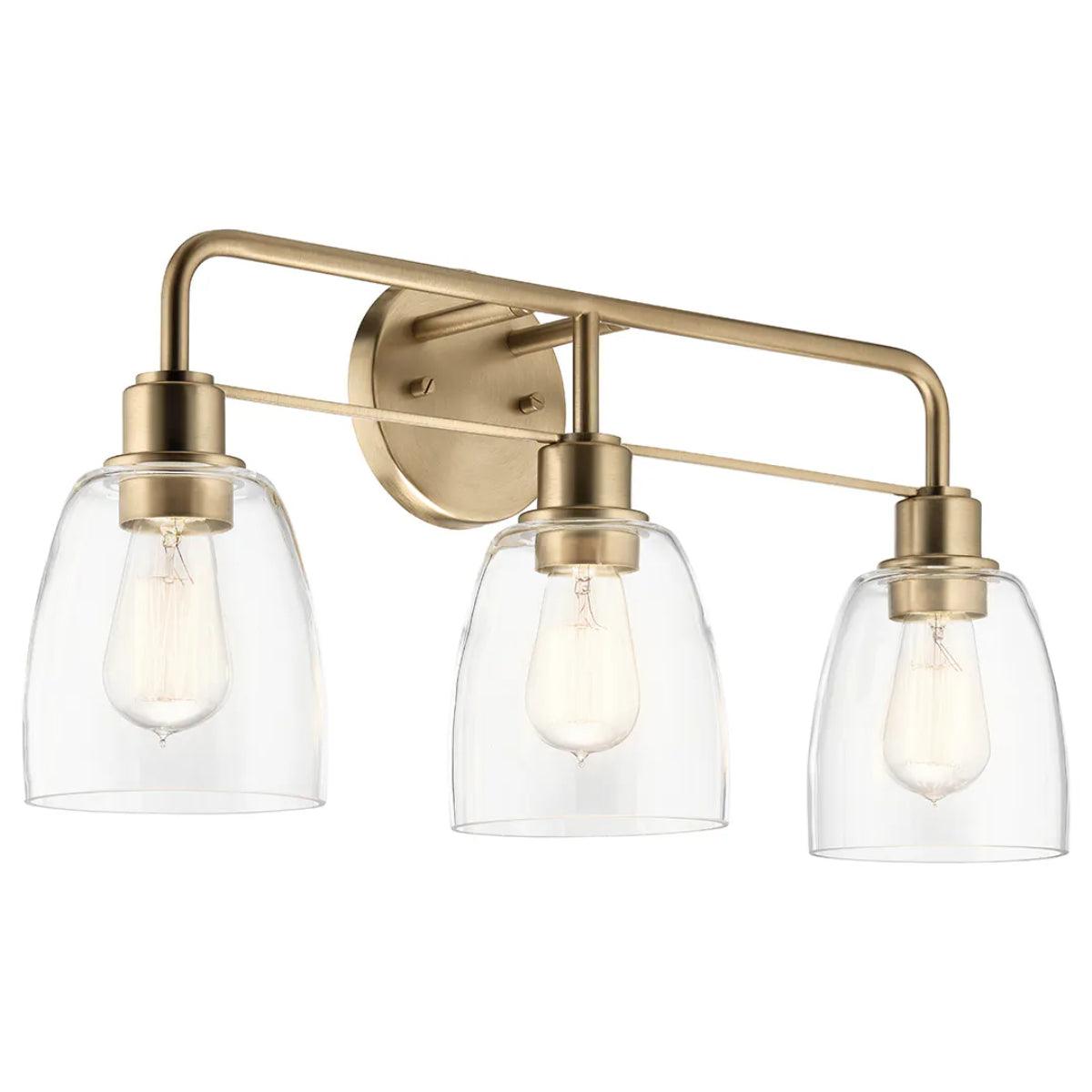 Meller 24 In 3-Lights Bathroom Vanity Light, Bronze Finish - Bees Lighting