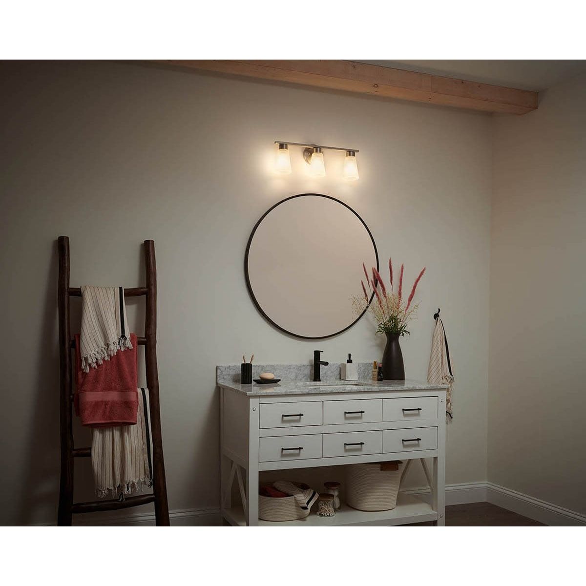 Stamos 22 in. 3 Lights Vanity Light Brushed Nickel finish - Bees Lighting