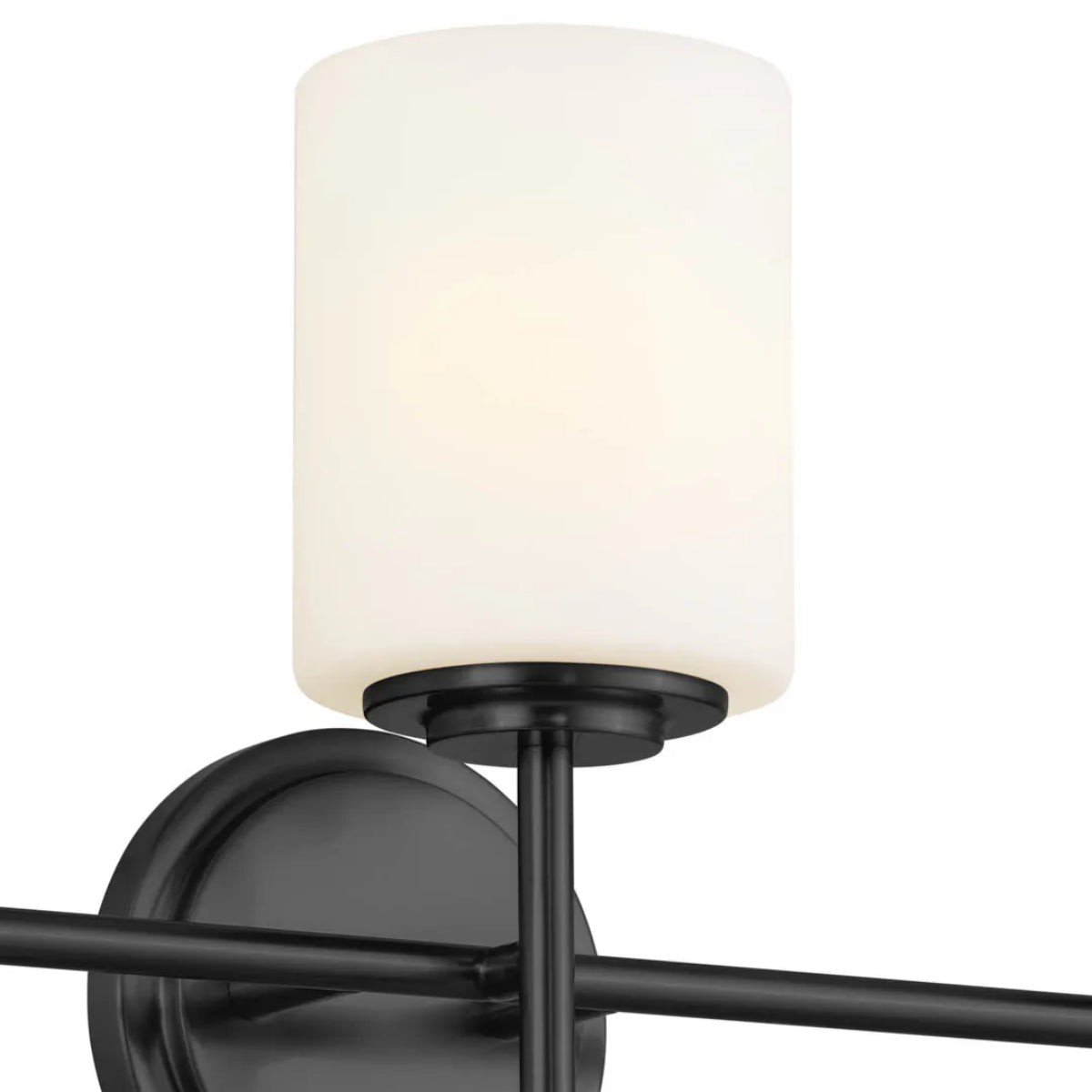 Ali 23 In 3-Lights Bathroom Vanity Light With Satin Etched Cased Opal, Black Finish - Bees Lighting