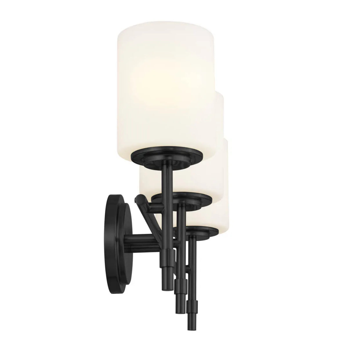 Ali 23 In 3-Lights Bathroom Vanity Light With Satin Etched Cased Opal, Black Finish - Bees Lighting