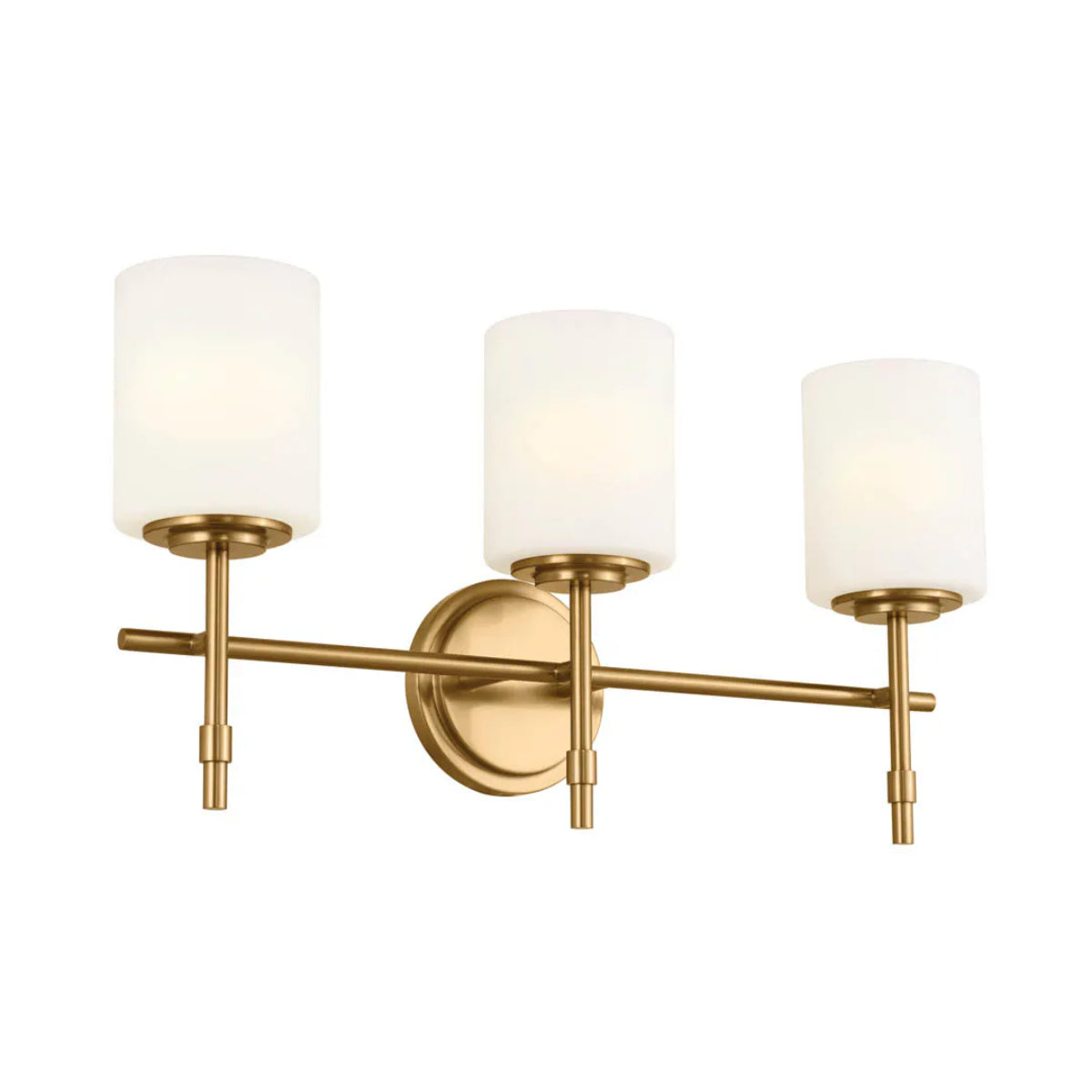 Ali 23 In 3-Lights Bathroom Vanity Light With Satin Etched Cased Opal, Gold Finish - Bees Lighting