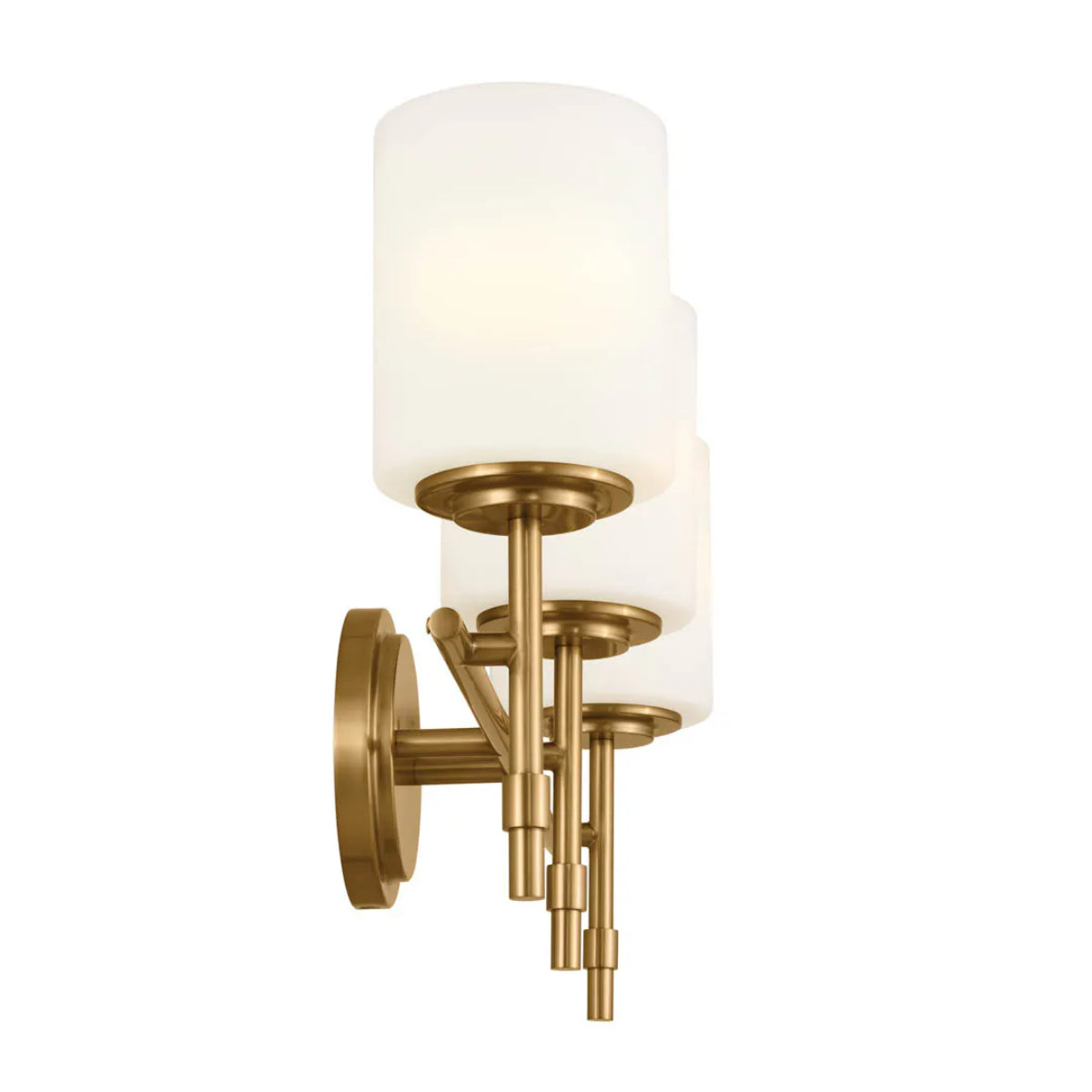 Ali 23 In 3-Lights Bathroom Vanity Light With Satin Etched Cased Opal, Gold Finish - Bees Lighting