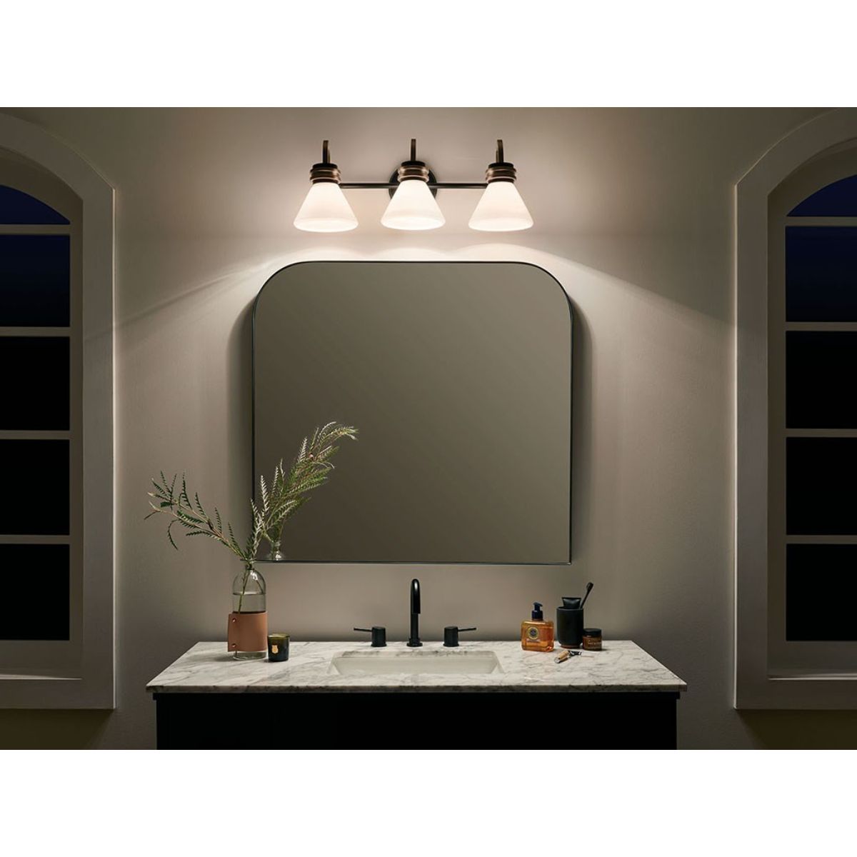 Farum 26 in. 3 Lights Vanity Light Black Finish