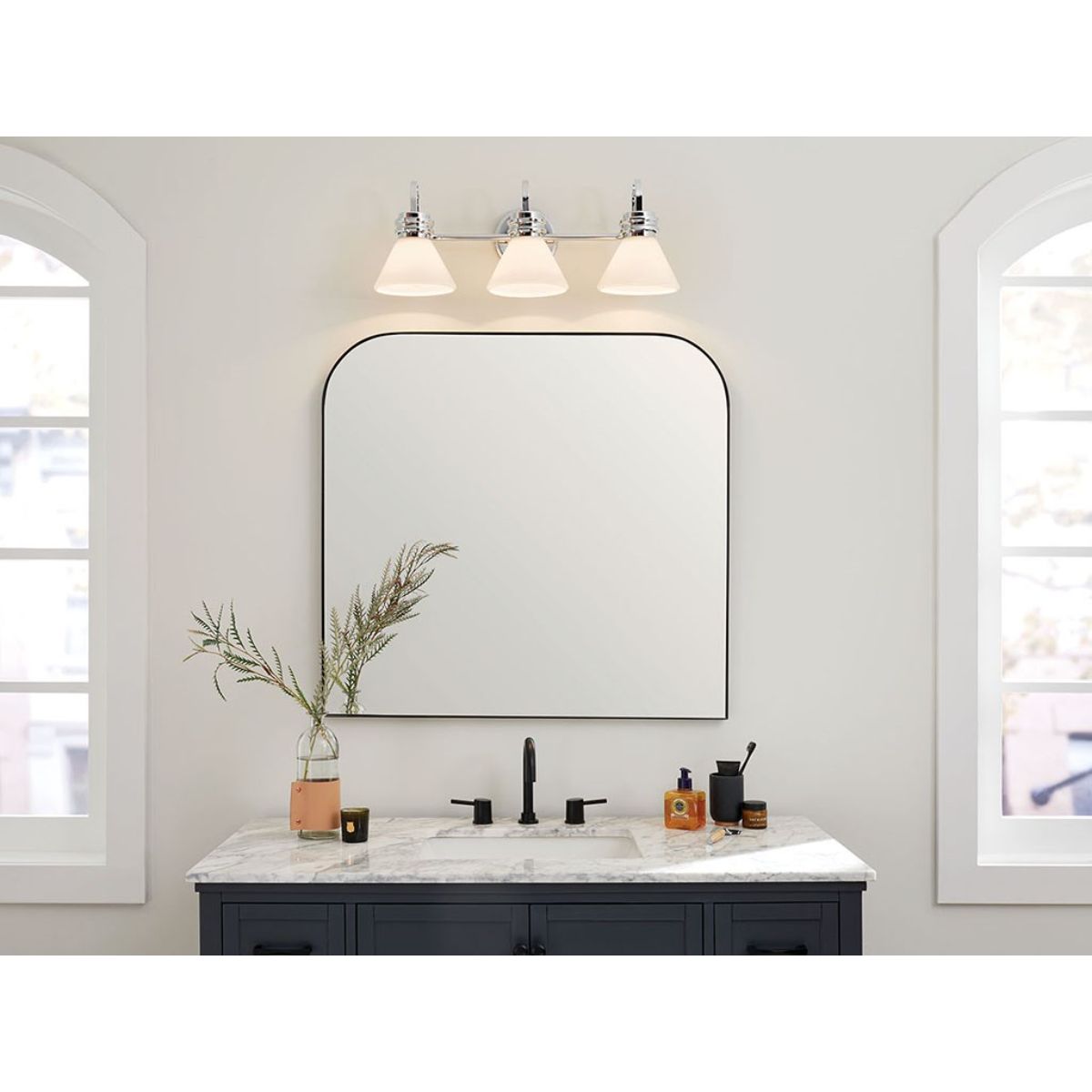 Farum 26 in. 3 Lights Vanity Light Chrome Finish - Bees Lighting