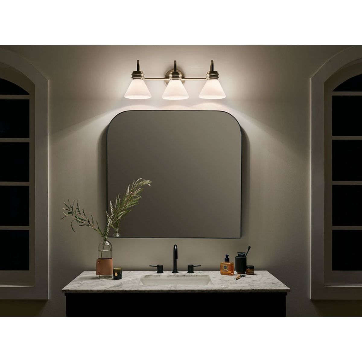 Farum 26 in. 3 Lights Vanity Light Champagne Bronze Finish - Bees Lighting