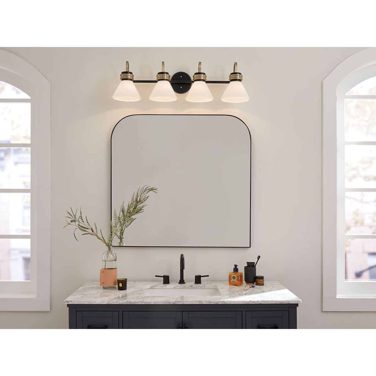 Farum 34 in. 4 Lights Vanity Light Black Finish - Bees Lighting