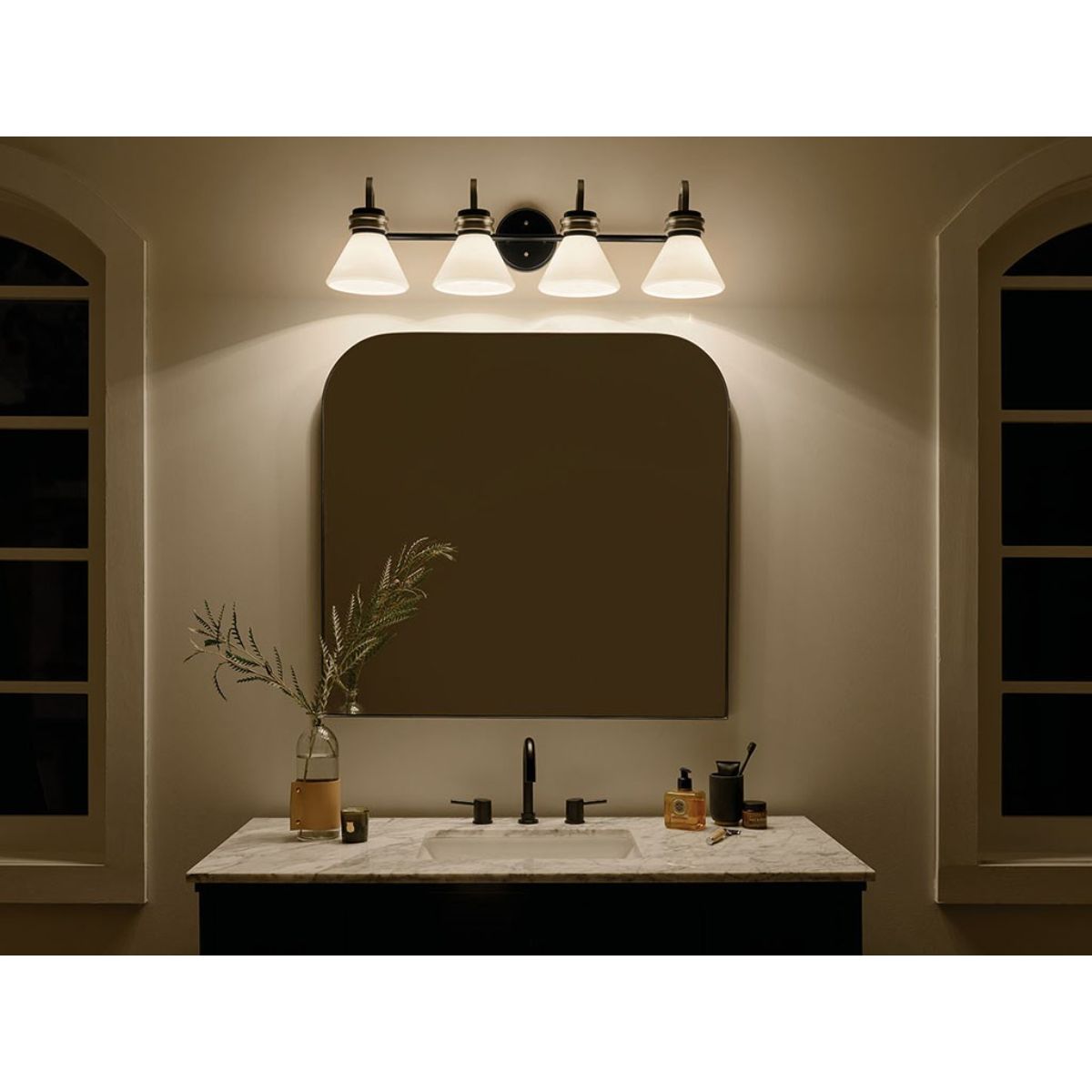 Farum 34 in. 4 Lights Vanity Light Black Finish - Bees Lighting