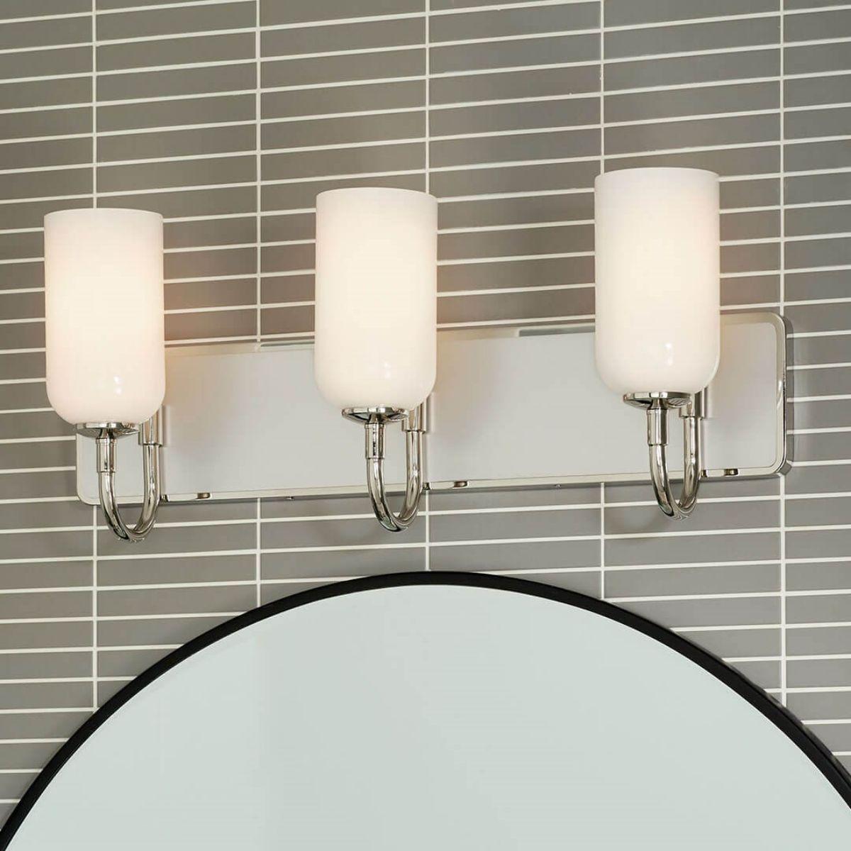 Solia 24 in. 3 Lights Vanity Light Polished Nickel Finish - Bees Lighting