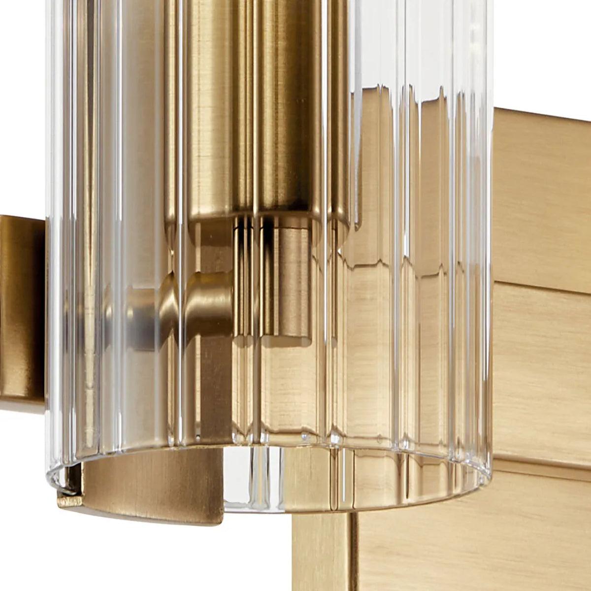 Jemsa 13 In 2-Lights Bathroom Vanity Light With Clear Fluted Glass, Bronze Finish - Bees Lighting