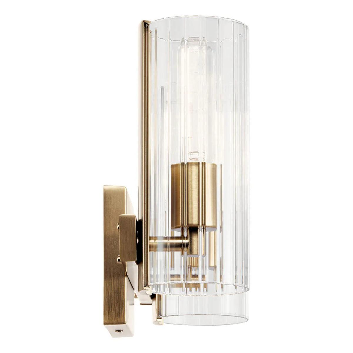 Jemsa 13 In 2-Lights Bathroom Vanity Light With Clear Fluted Glass, Bronze Finish - Bees Lighting