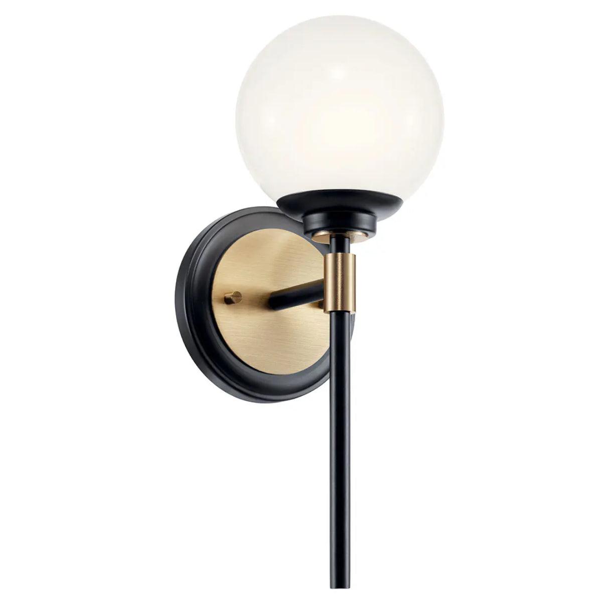 Benno 14" 1-Light Wall Sconce With Opal Glass, Black|Bronze Finish - Bees Lighting