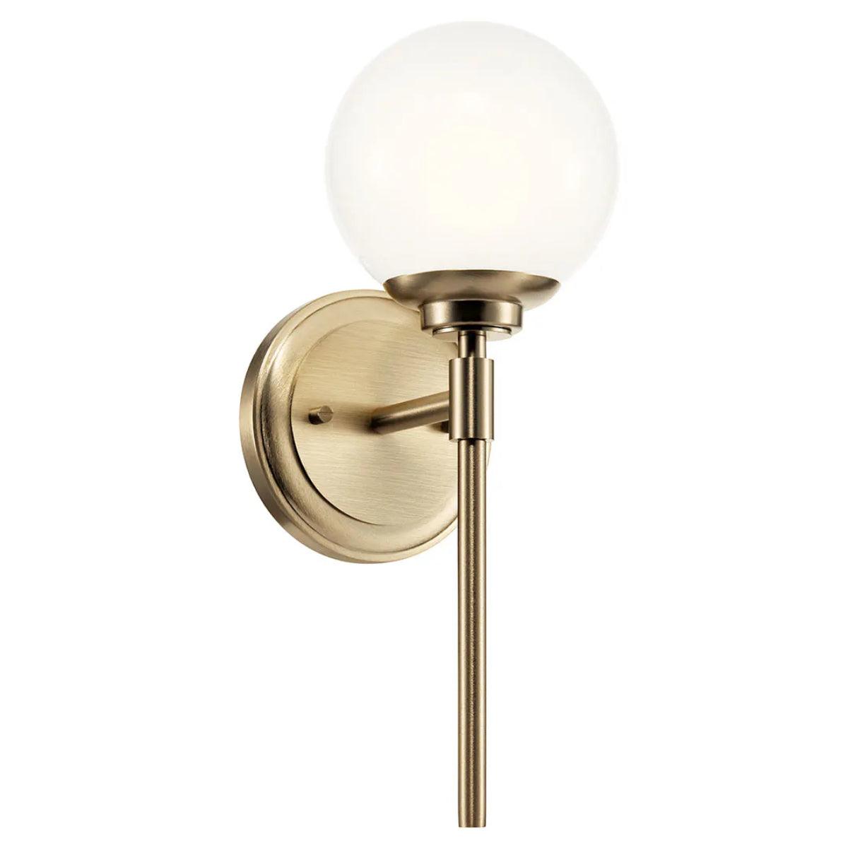 Benno 14" 1-Light Wall Sconce With Opal Glass, Bronze Finish - Bees Lighting