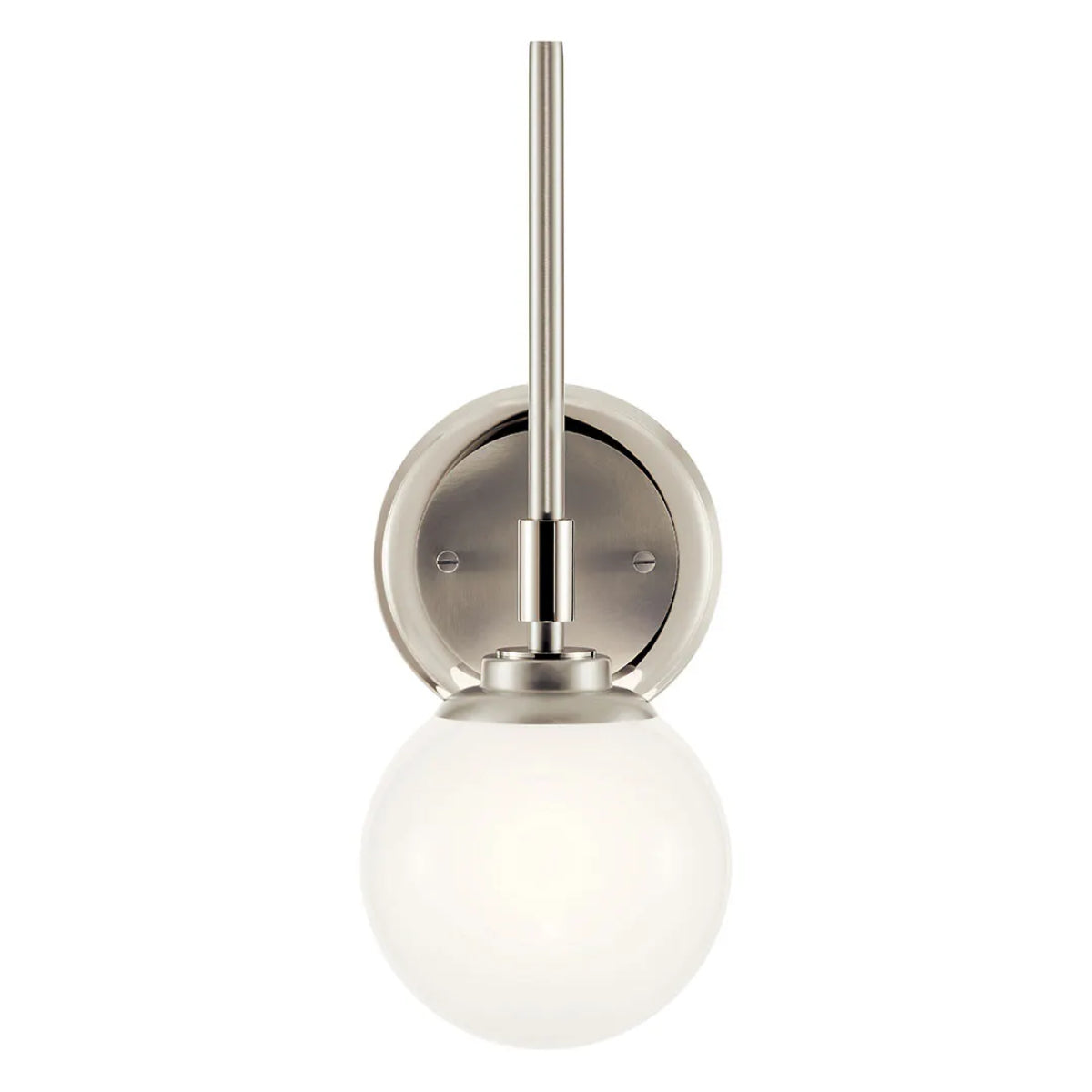 Benno 14" 1-Light Wall Sconce With Opal Glass, Polished Nickel Finish - Bees Lighting