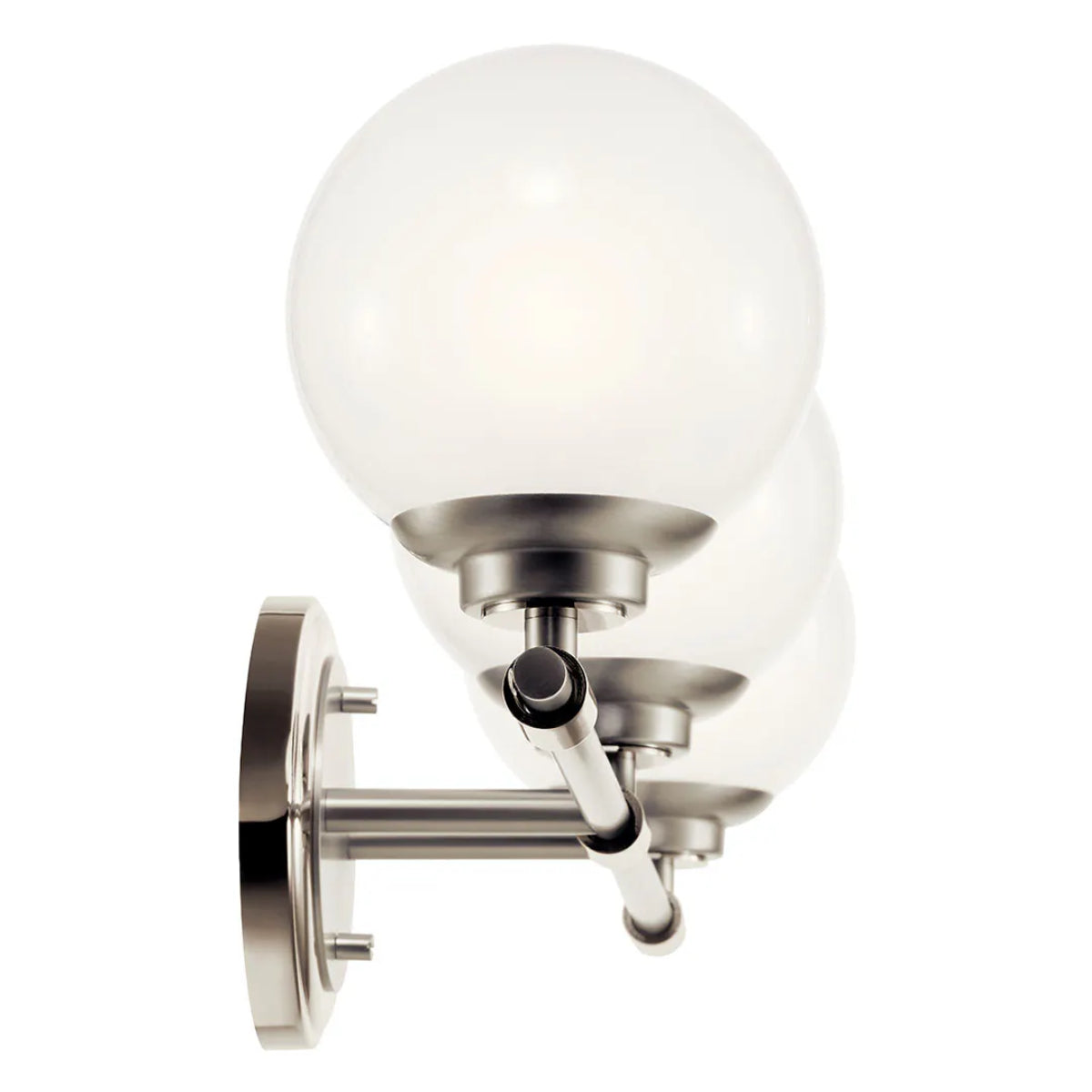 Benno 25 In 3-Lights Bathroom Vanity Light With Opal Glass, Silver Finish - Bees Lighting