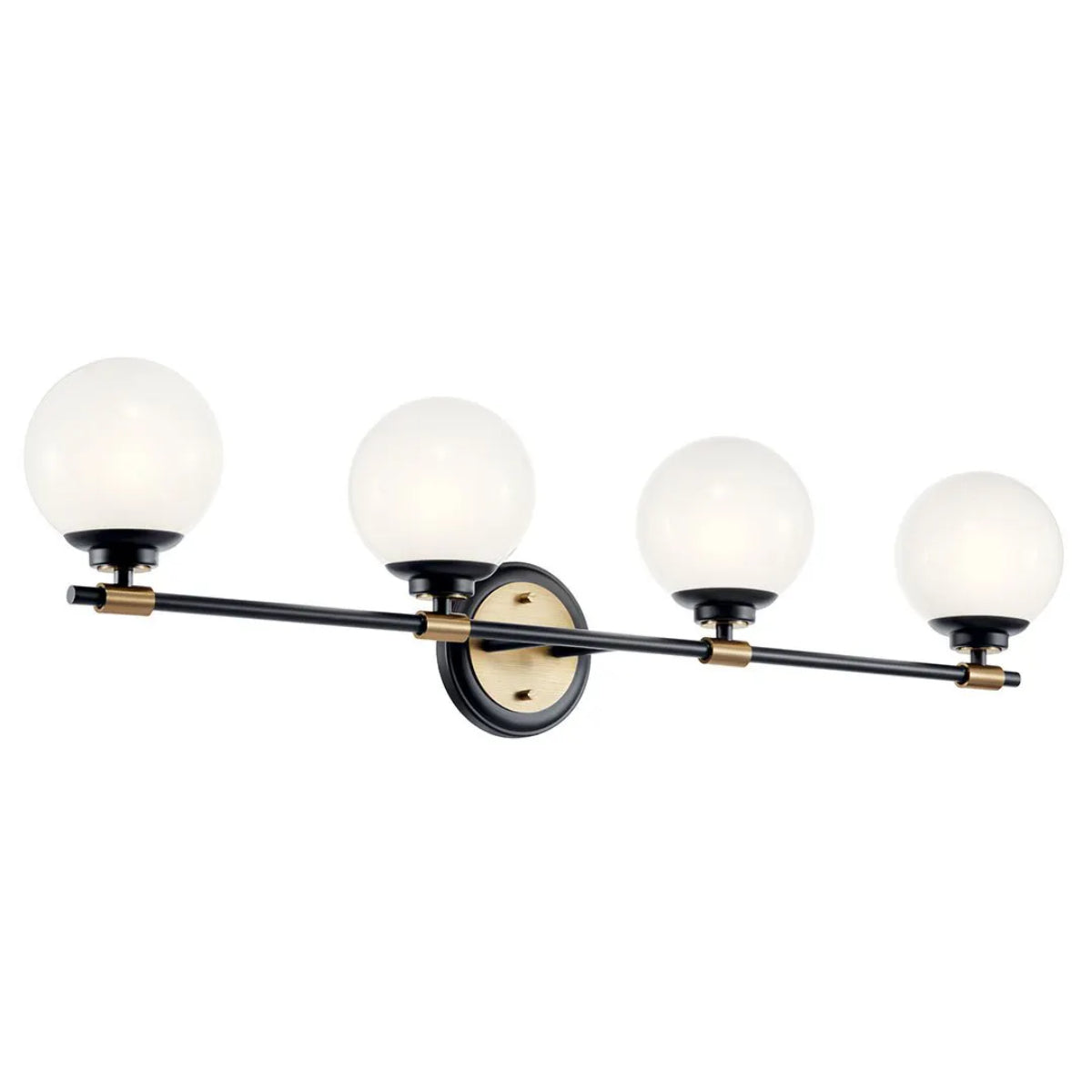 Benno 34 In 4-Lights Bathroom Vanity Light With Opal Glass, Black|Bronze Finish - Bees Lighting