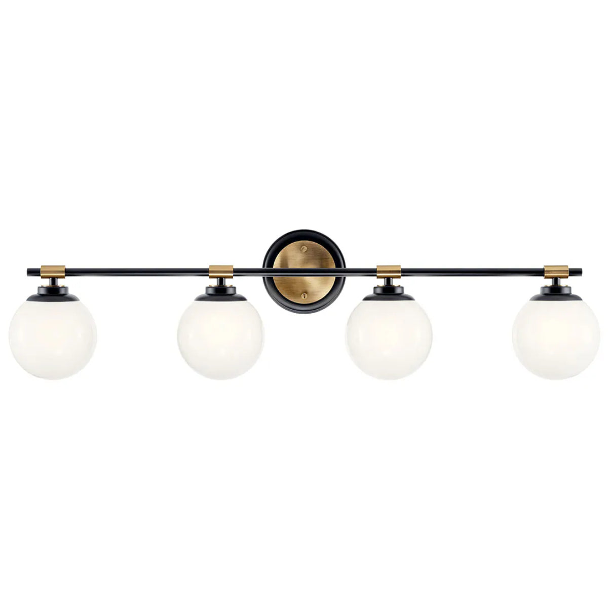 Benno 34 In 4-Lights Bathroom Vanity Light With Opal Glass, Black|Bronze Finish - Bees Lighting