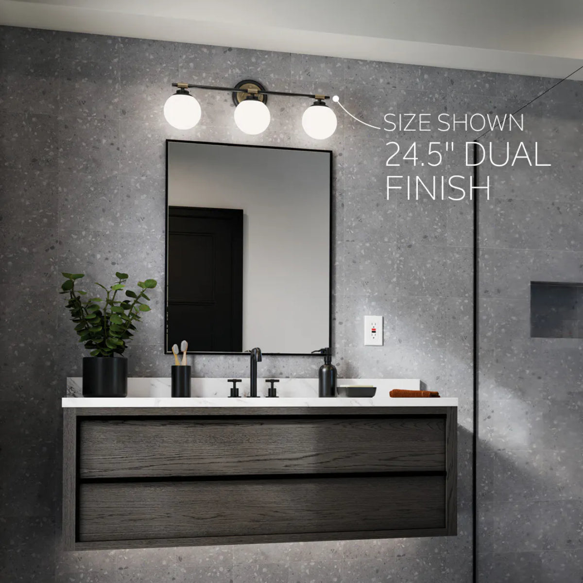 Benno 34 In 4-Lights Bathroom Vanity Light With Opal Glass, Black|Bronze Finish - Bees Lighting