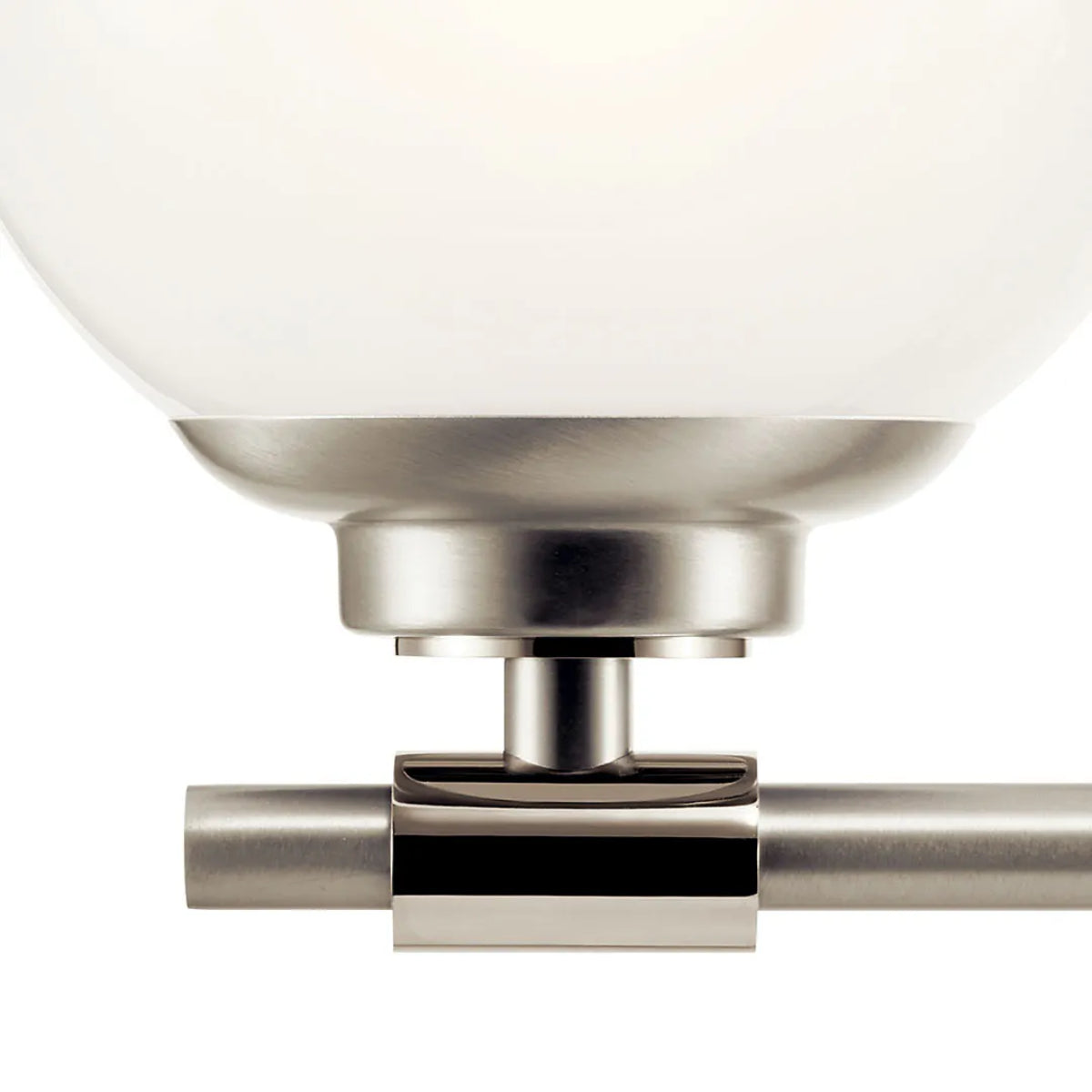 Benno 34 In 4-Lights Bathroom Vanity Light With Opal Glass, Silver Finish - Bees Lighting