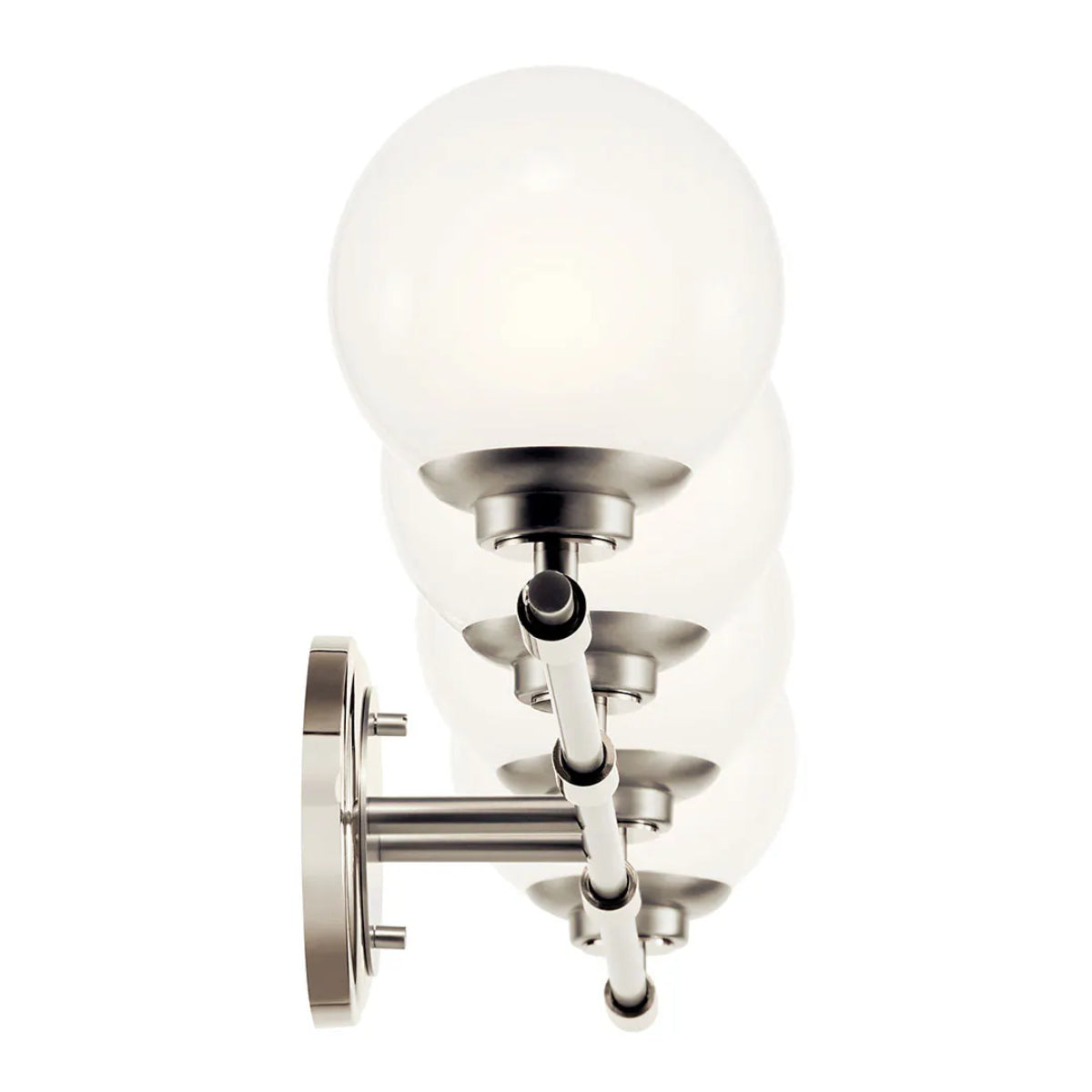 Benno 34 In 4-Lights Bathroom Vanity Light With Opal Glass, Silver Finish - Bees Lighting