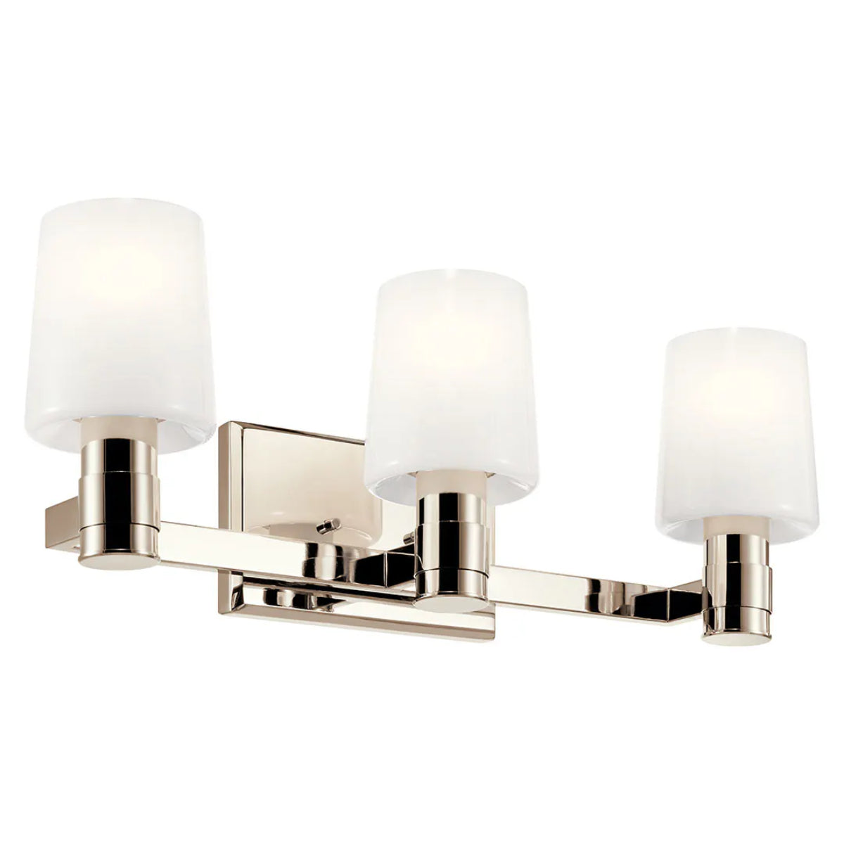 Adani 24 In 3-Lights Bathroom Vanity Light With Opal Glass, Polished Nickel Finish - Bees Lighting