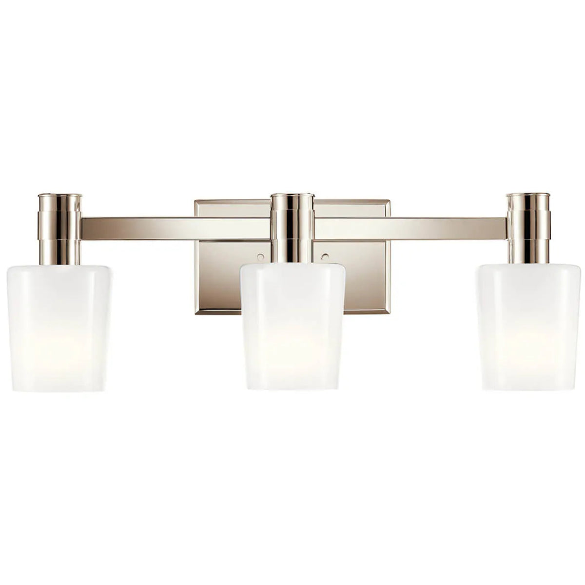 Adani 24 In 3-Lights Bathroom Vanity Light With Opal Glass, Polished Nickel Finish - Bees Lighting