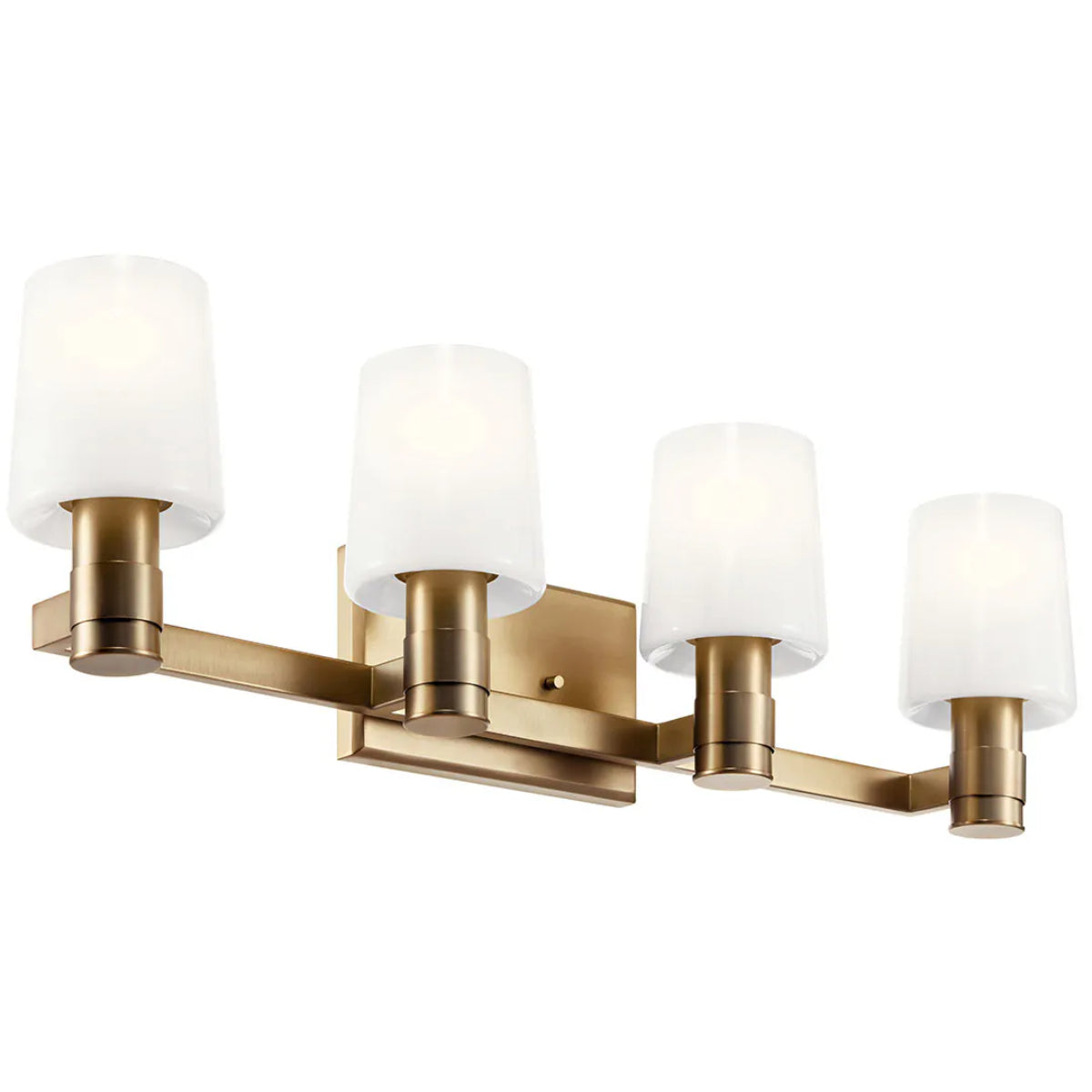 Adani 30 In 4-Lights Bathroom Vanity Light With Opal Glass, Bronze Finish - Bees Lighting