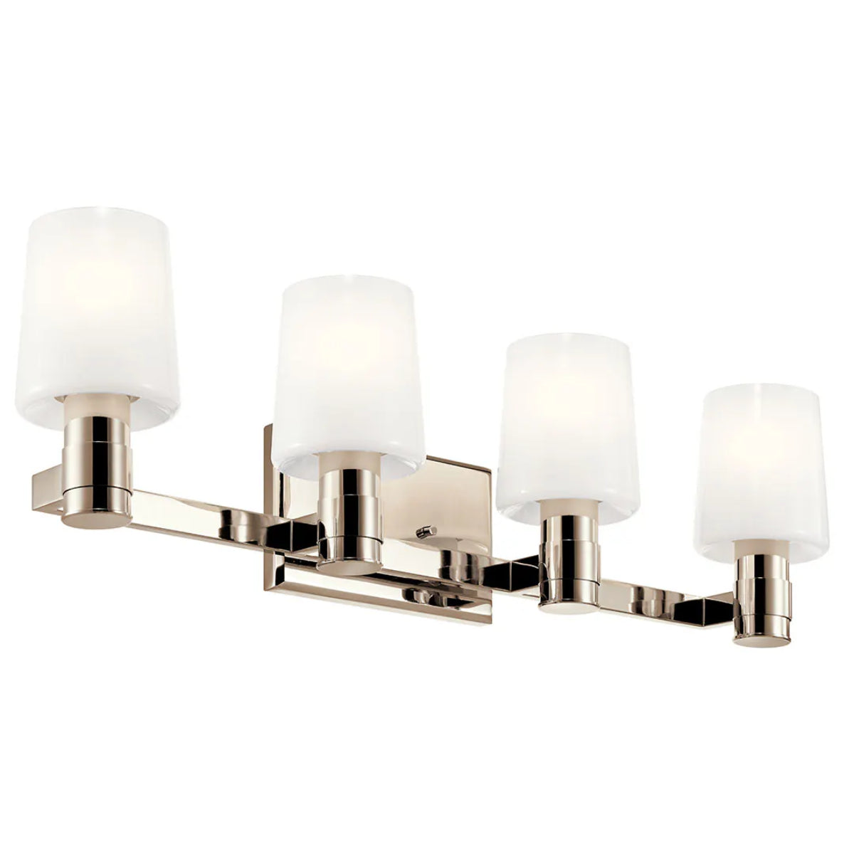 Adani 30 In 4-Lights Bathroom Vanity Light With Opal Glass, Polished Finish - Bees Lighting