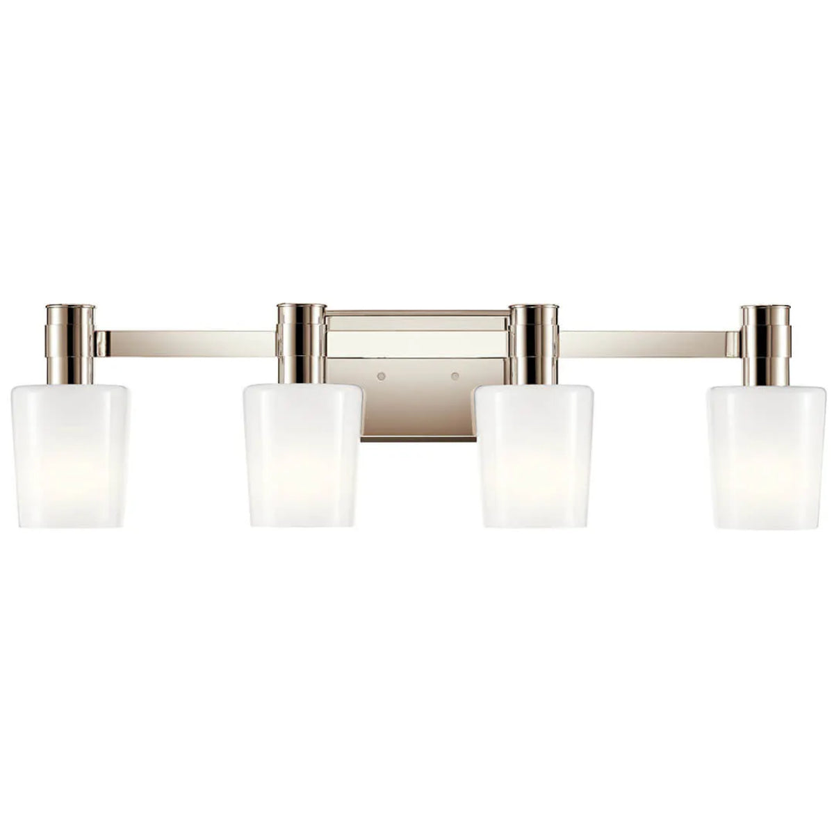 Adani 30 In 4-Lights Bathroom Vanity Light With Opal Glass, Polished Finish - Bees Lighting