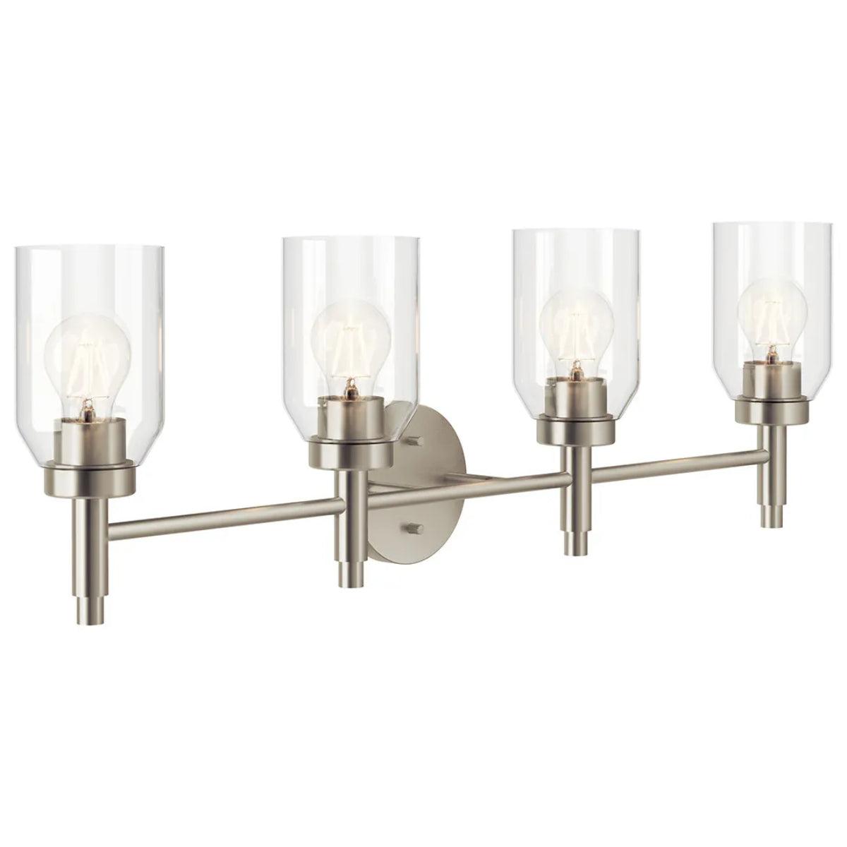 Madden 34 In 4-Lights Bathroom Vanity Light, Brushed Nickel Finish - Bees Lighting