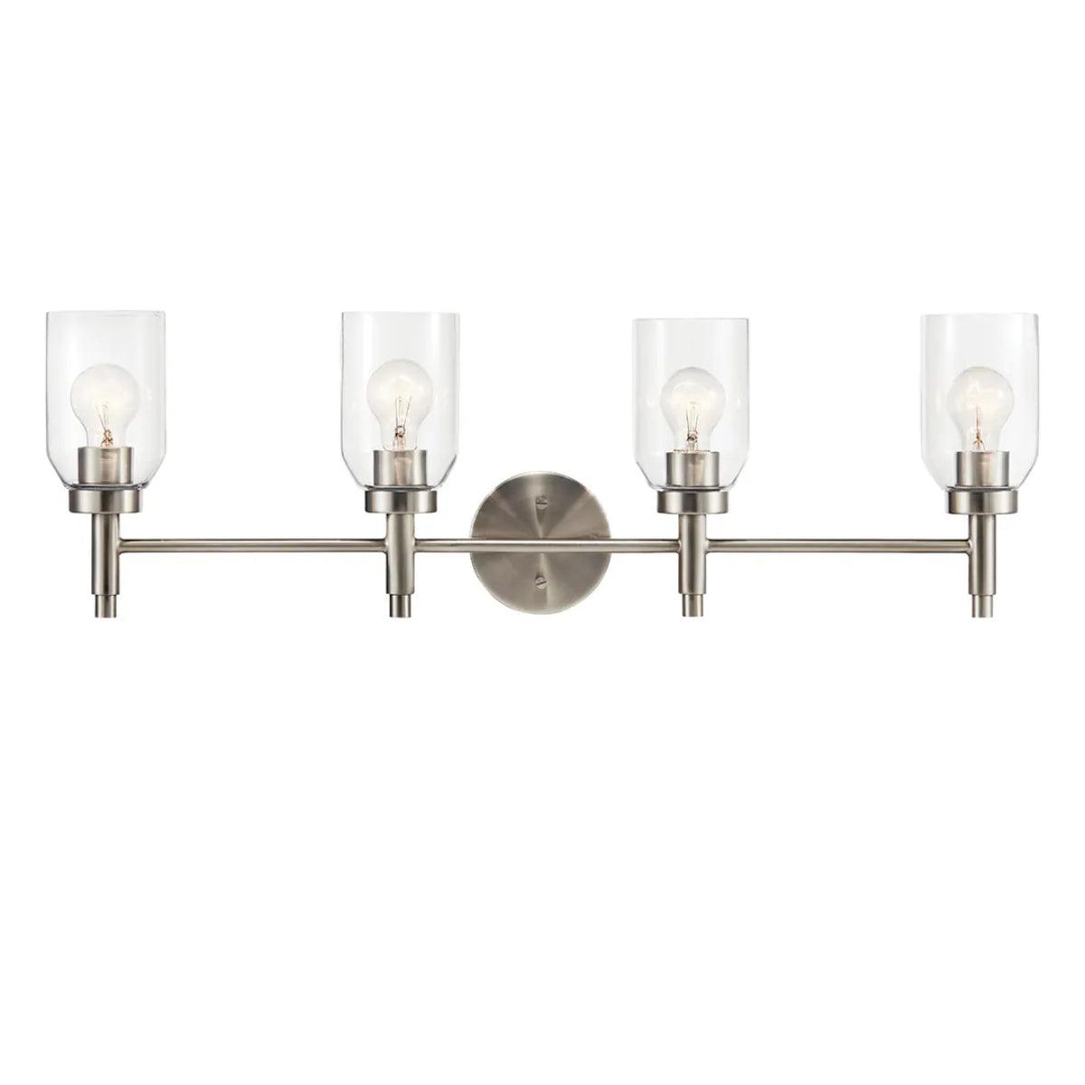 Madden 34 In 4-Lights Bathroom Vanity Light, Brushed Nickel Finish - Bees Lighting