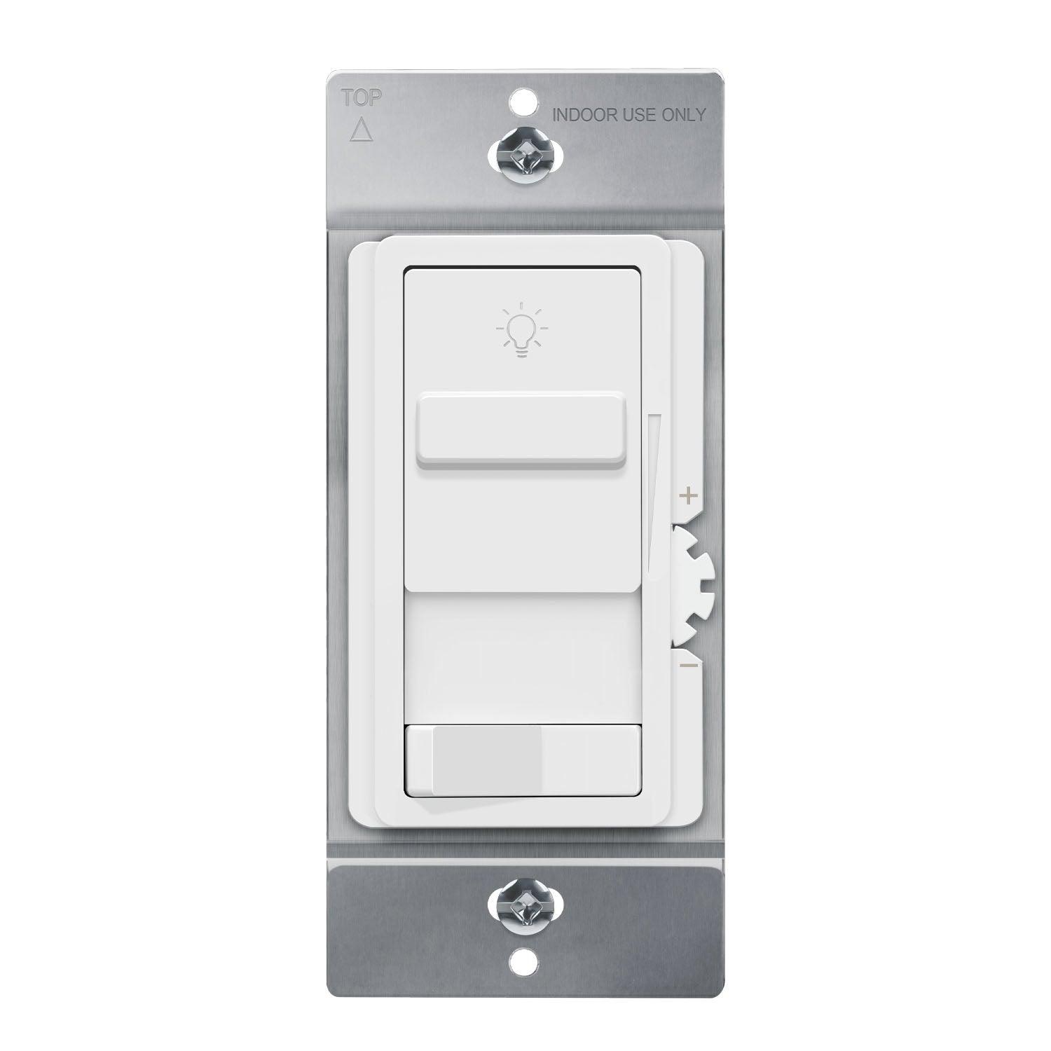 0-10V Rocker Slide Dimmer Switch, Single Pole or 3-Way, 120V-277V, White - Bees Lighting