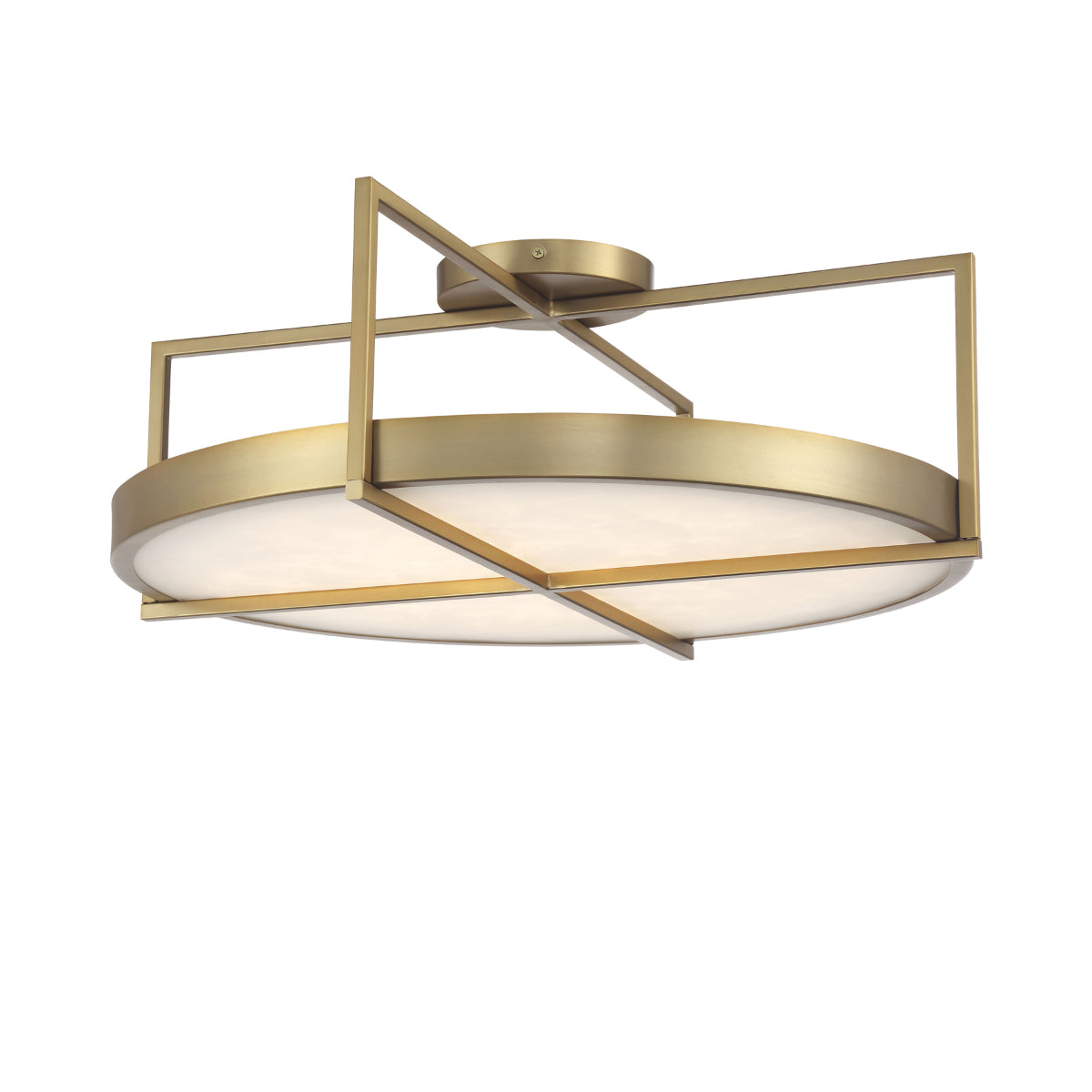 Boada 24" 1 Light LED Semi-Flush Mount Brass Finish